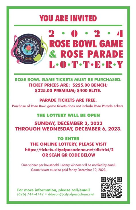 2024 rose bowl game tickets